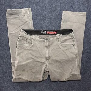 Wrangler ATG Pants Mens 38x32 Gray Khakis Regular Fit Straight Leg Stretch